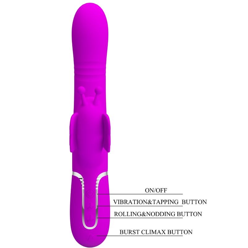Pretty love - vibrador rabbit multifunción 4 en 1 mariposa