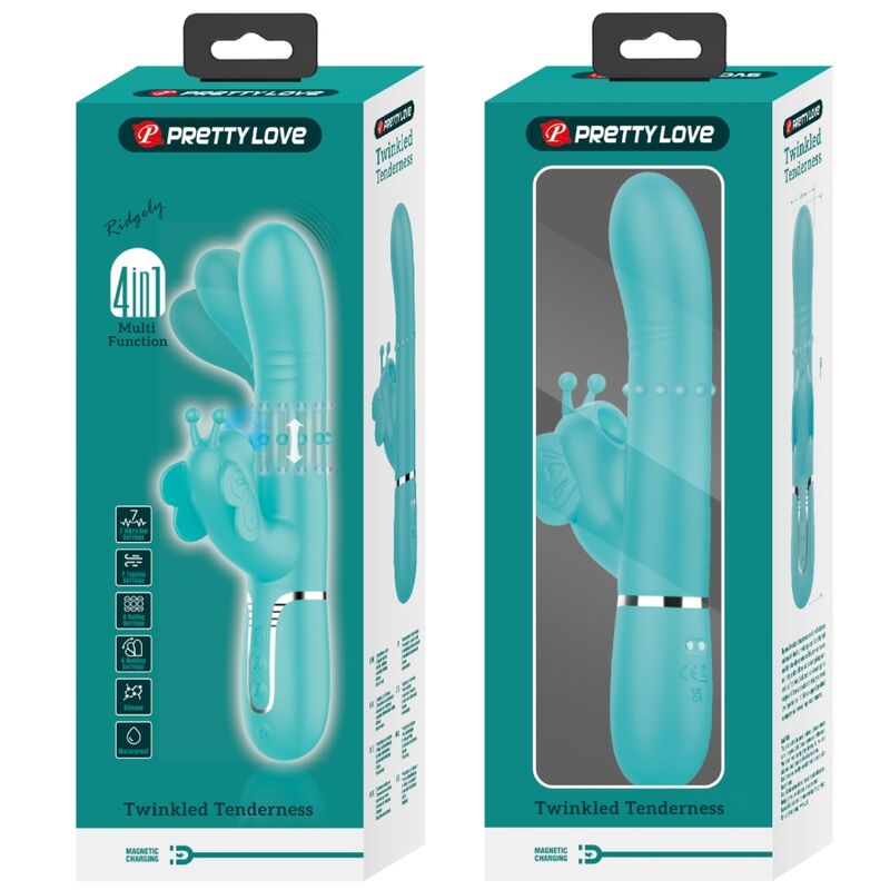 Pretty love - vibrador rabbit multifunción 4 en 1 mariposa