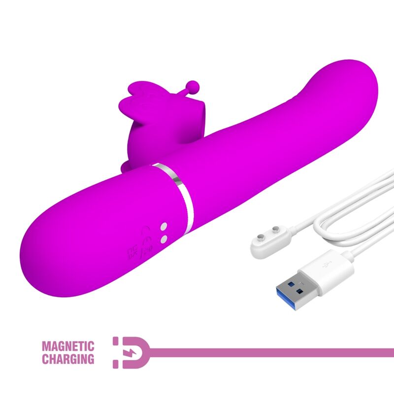 Pretty love - vibrador rabbit multifunción 4 en 1 mariposa