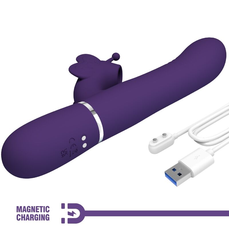 Pretty love - vibrador rabbit multifunción 4 en 1 mariposa