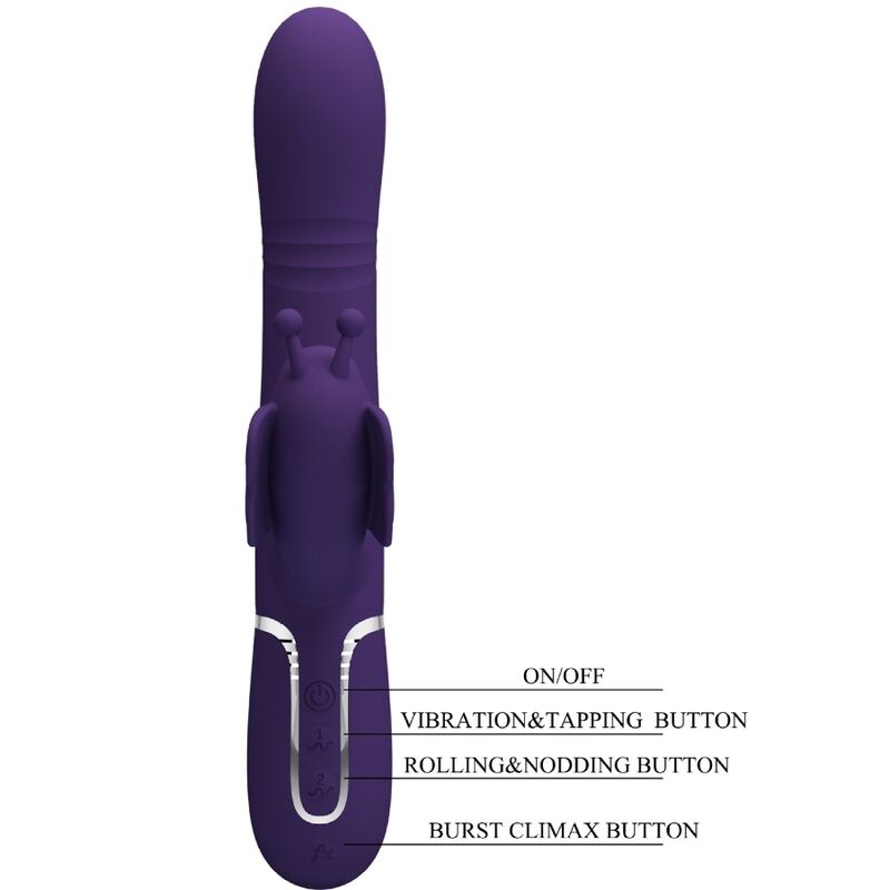 Pretty love - vibrador rabbit multifunción 4 en 1 mariposa
