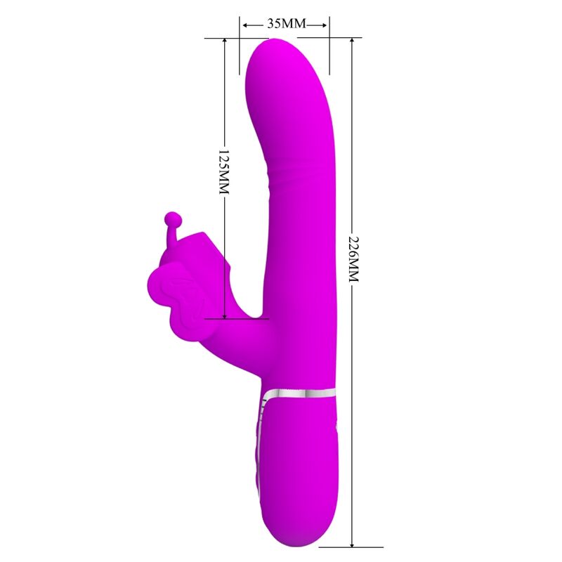 Pretty love - vibrador rabbit multifunción 4 en 1 mariposa