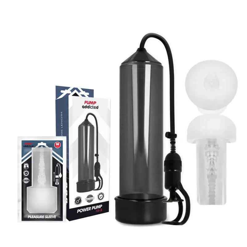 Pump addicted - bomba erección rx5 black con masturbador
