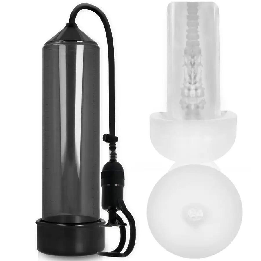 Pump addicted - bomba erección rx5 black con masturbador