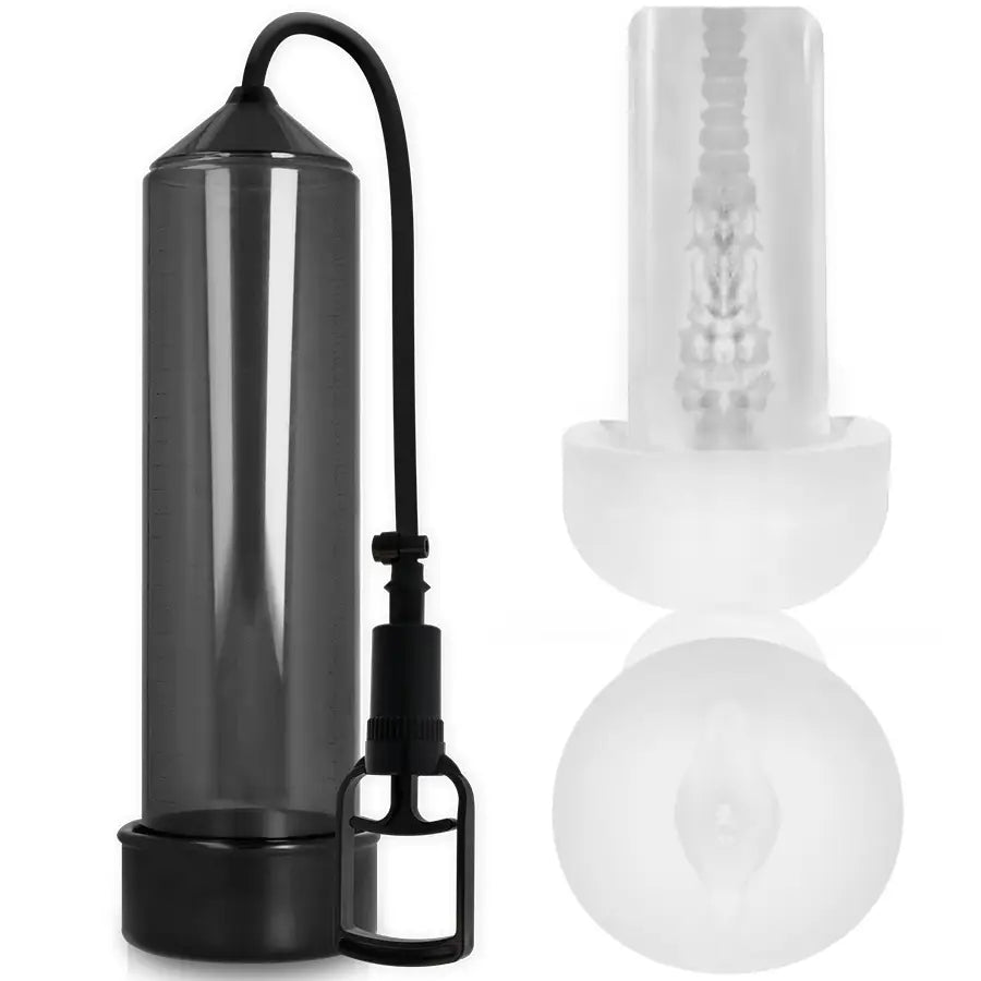 Pump addicted - bomba erección rx7 negro con masturbador