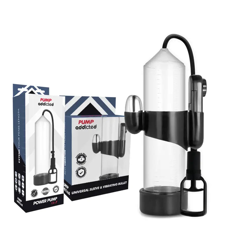 Pump addicted - bomba erección rx7 transparente con vibrador