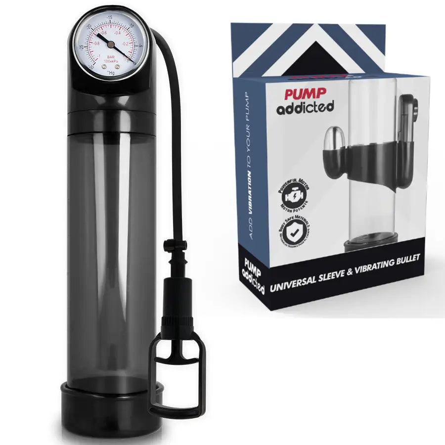 Pump addicted - bomba erección rx9 negro con vibrador