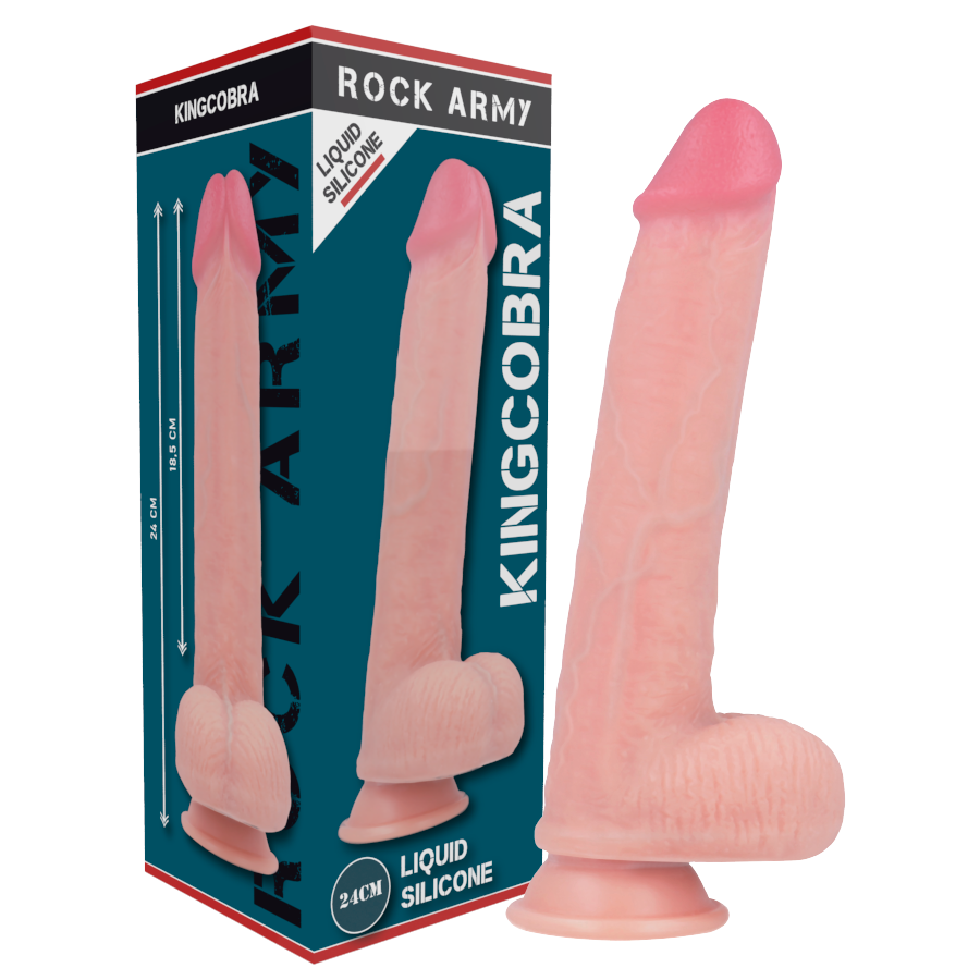 Rockarmy - kingcobra dildo realístico liquid silicone 24 cm