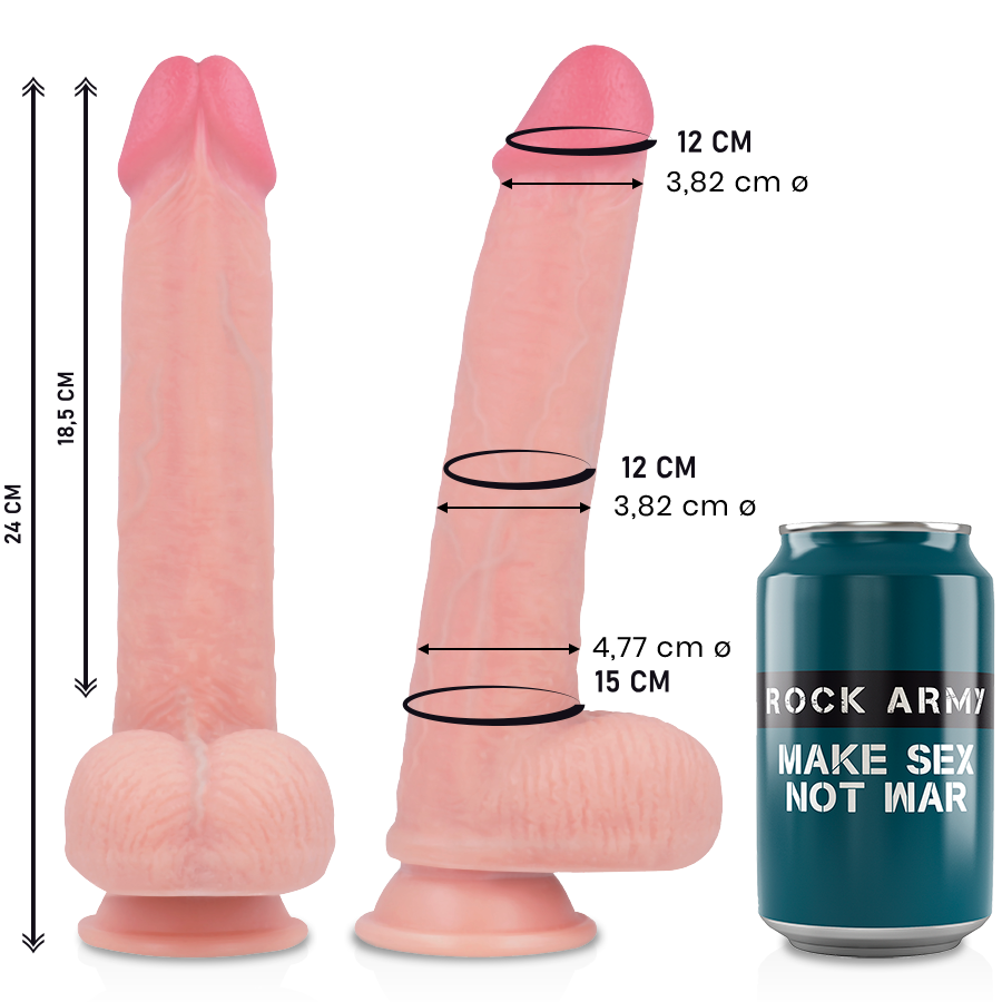 Rockarmy - kingcobra dildo realístico liquid silicone 24 cm