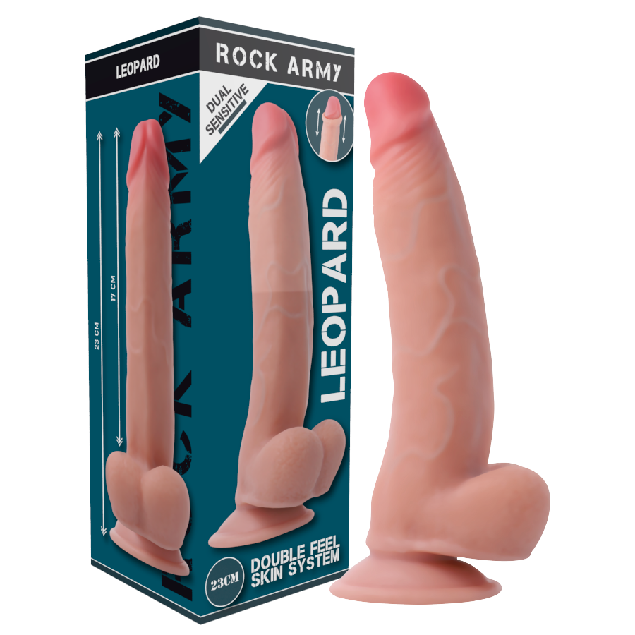 Rockarmy - leopard dildo realista dual density 23 cm -o-