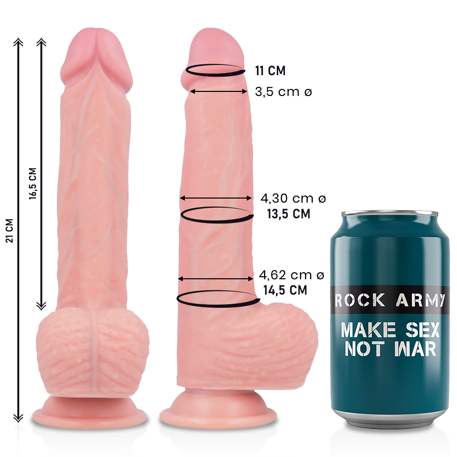 Rockarmy - spitfire dildo realístico liquid silicone 21 cm