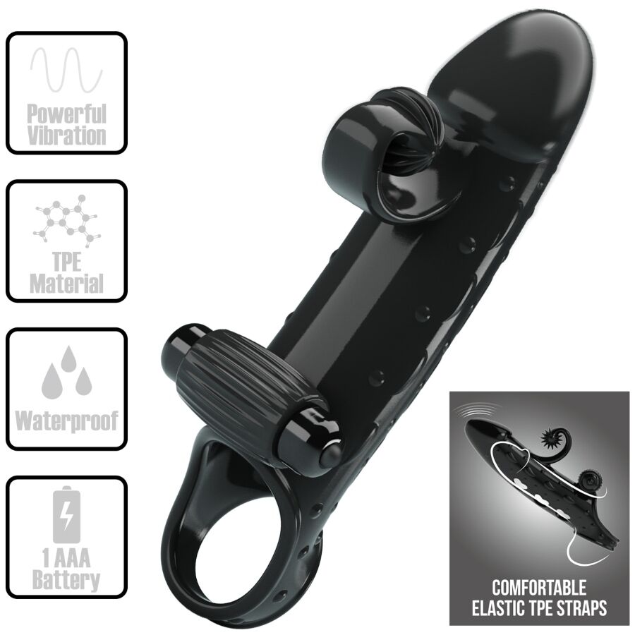 Romance - funda para pene con vibración negro