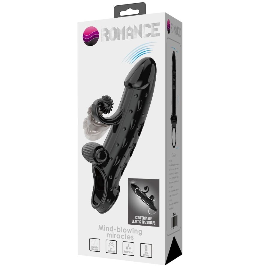 Romance - funda para pene con vibración negro