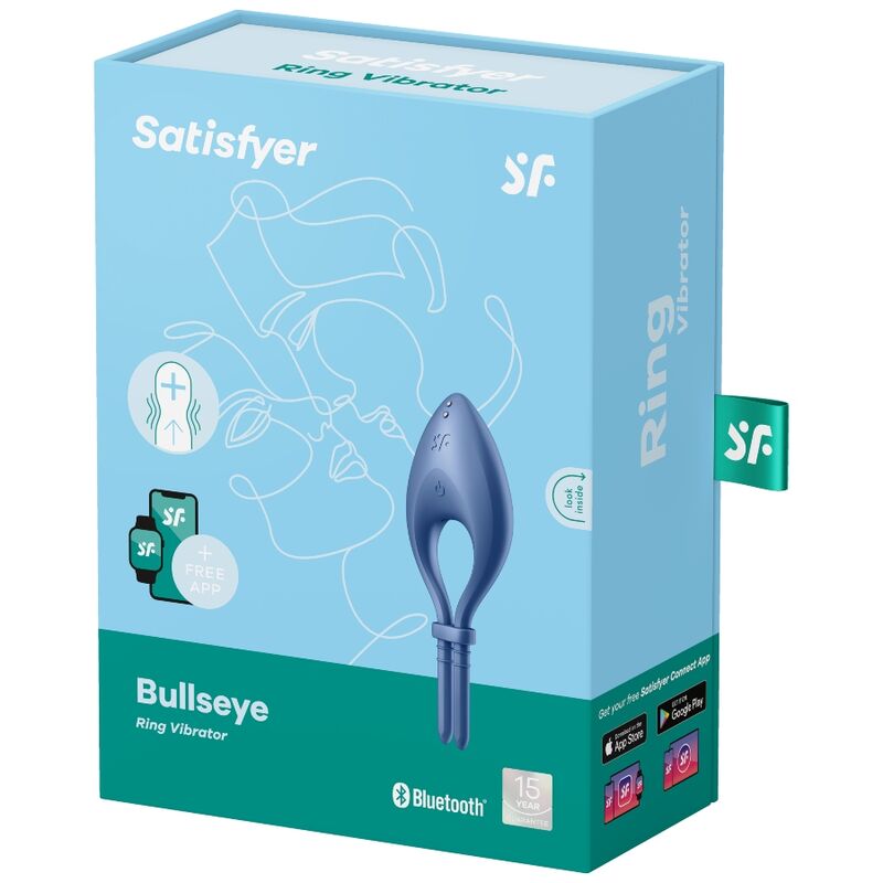 Satisfyer - bullseye anillo vibrador app azul