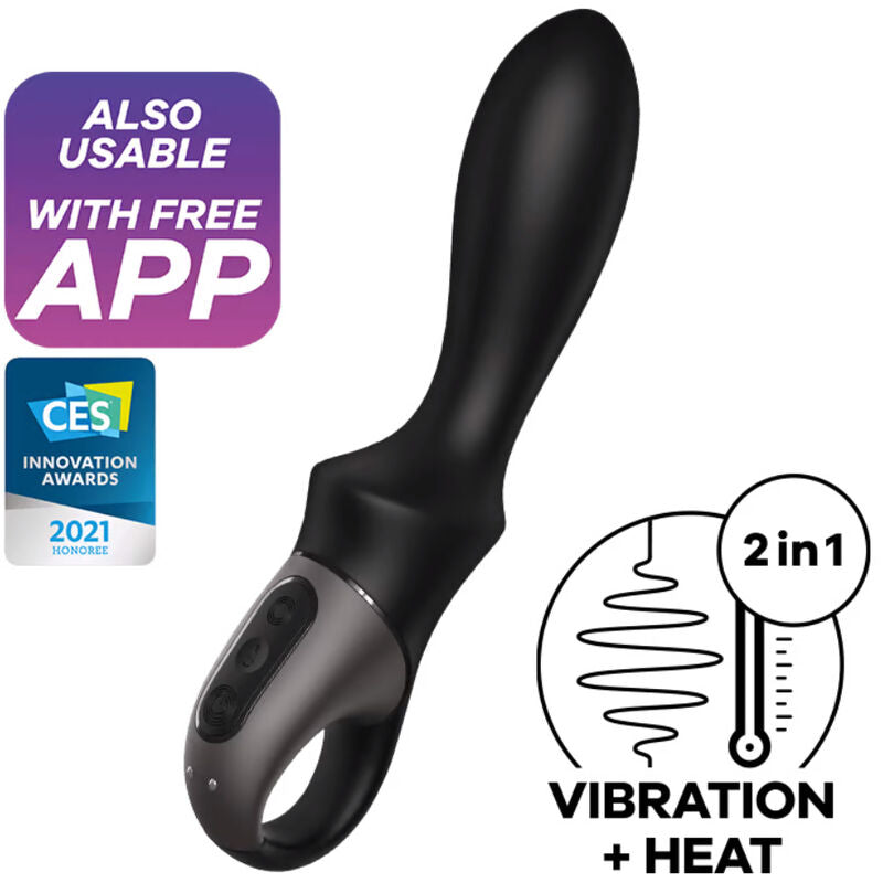 Satisfyer - heat climax vibrador anal app negro