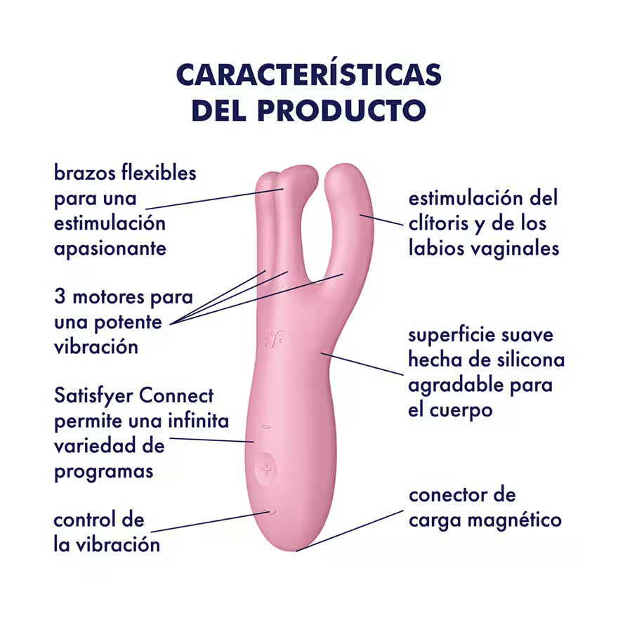 Satisfyer - threesome 4 vibrador app rosa