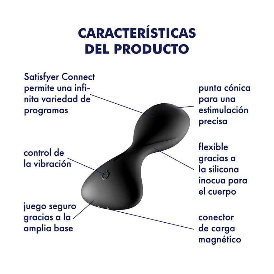 Satisfyer - trendsetter plug vibrador app negro