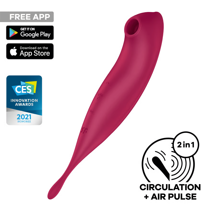 Satisfyer - twirling pro estimulador y vibrador rojo
