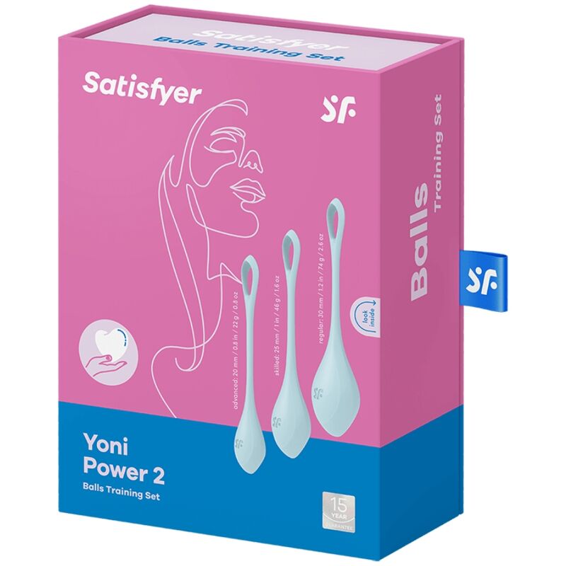 Satisfyer - yoni power 2 kit de entrenamiento azul