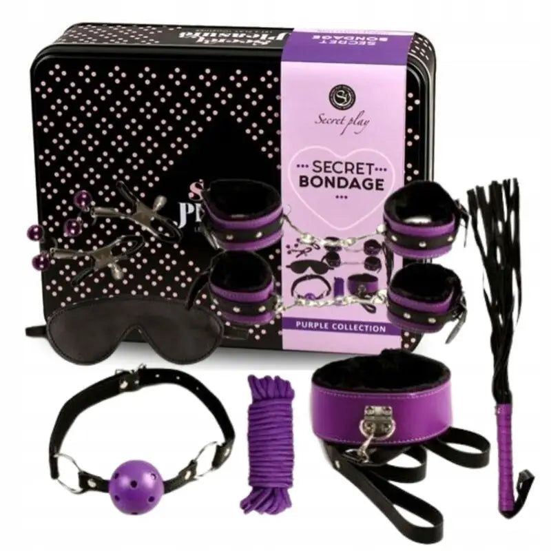Secretplay - bdsm set 8pcs lila / negro