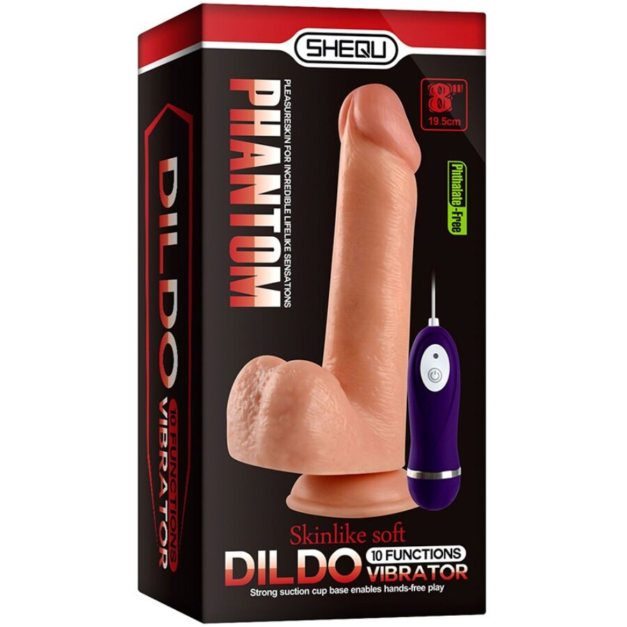 Shequ - phantom dildo vibrador con control remoto 20 cm