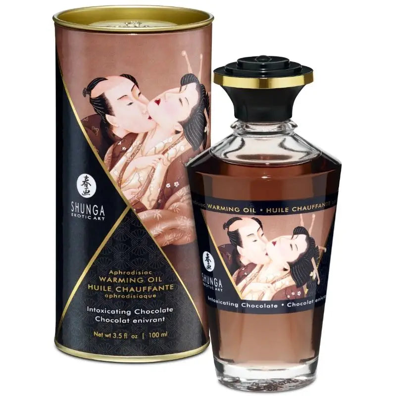 Shunga - aceite masaje efecto calor sabor intenso chocolate