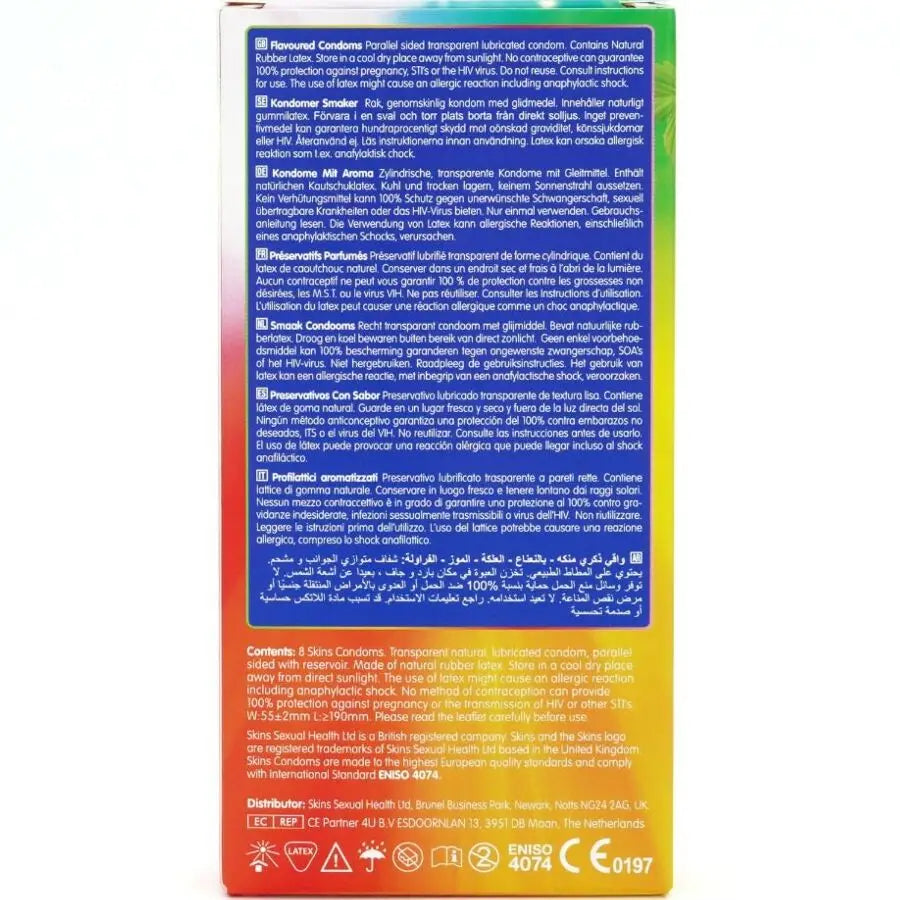 Skins - multi sabores preservativos premium pack 8