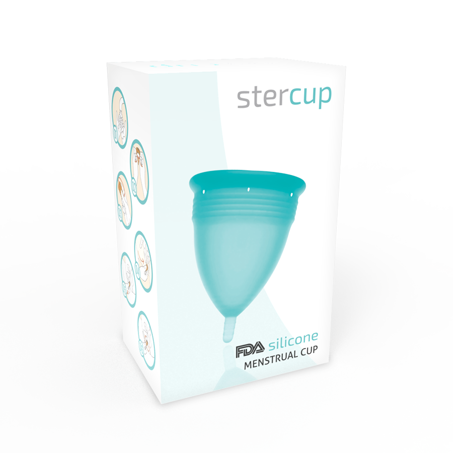 Stercup - copa menstrual fda silicona aquamarina - talla s