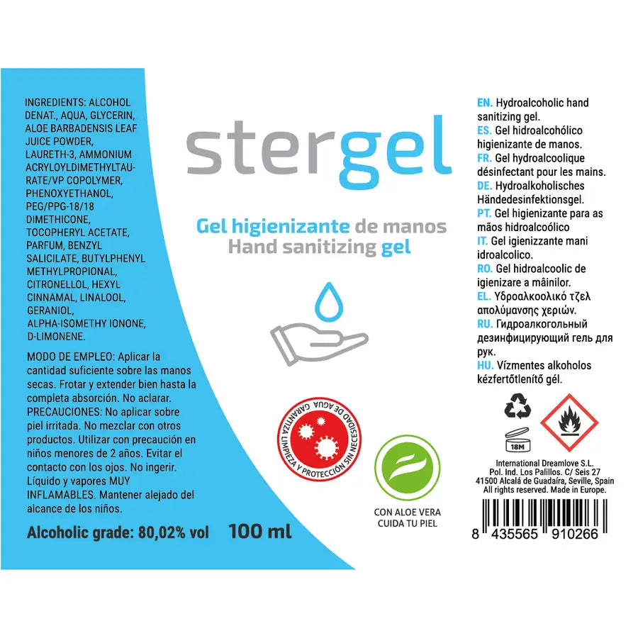 Stergel - gel hidroalcohólico higienizante de manos aloe