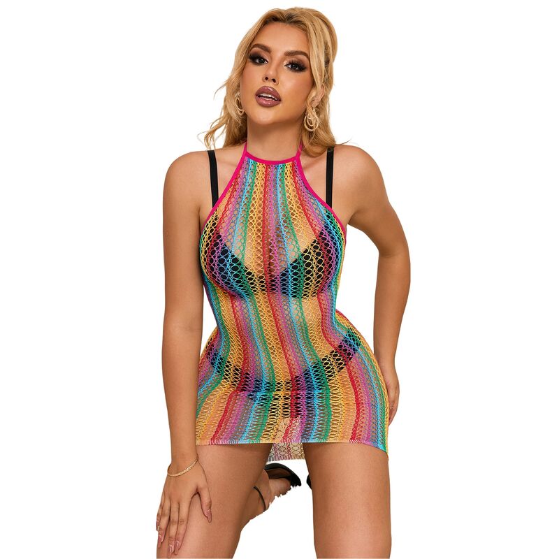 Subblime - 952341 vestido de rejilla arcoiris talla única