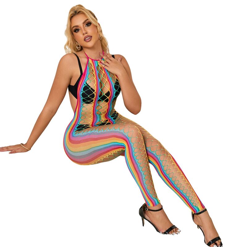 Subblime - 952358 bodystocking de rejilla cuello halter