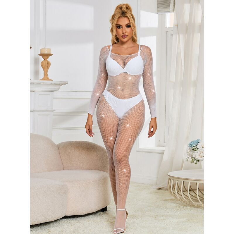 Subblime - 952396 bodystocking de rejilla con diamantes