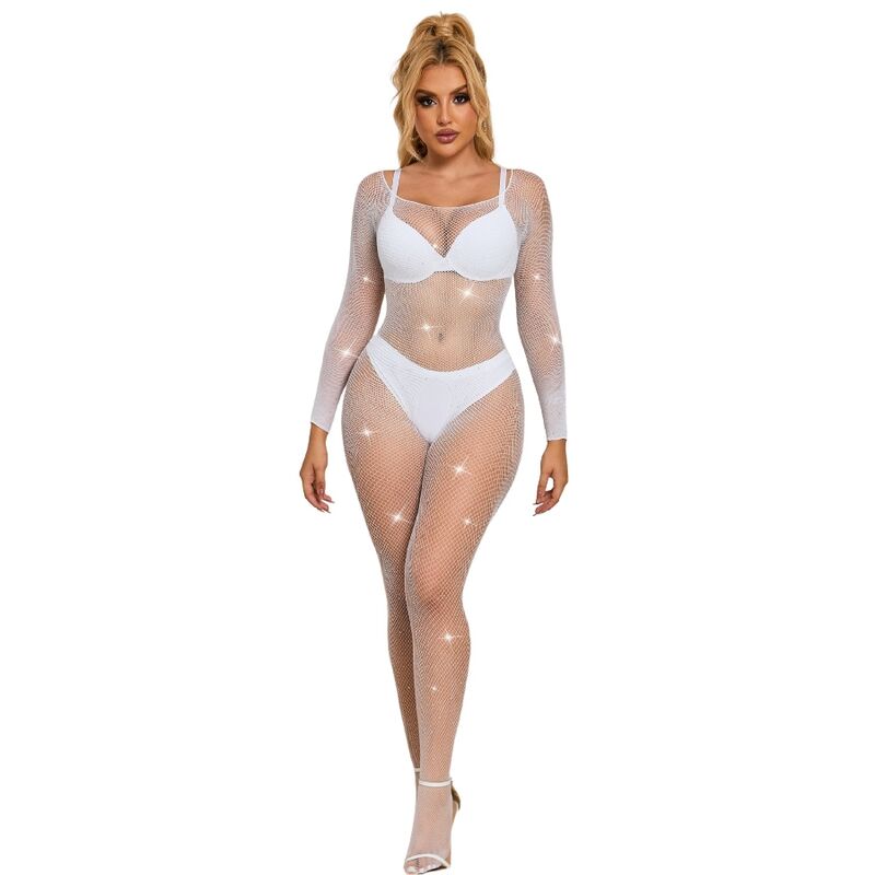 Subblime - 952396 bodystocking de rejilla con diamantes