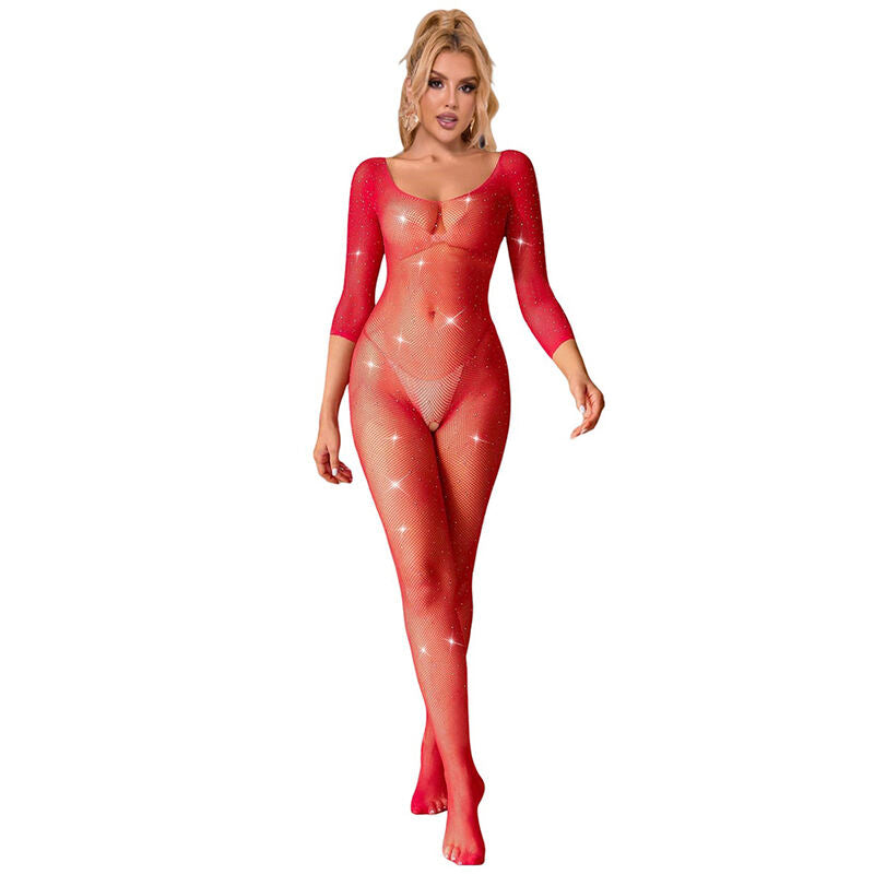 Subblime - 952419 bodystocking de rejilla con diamantes