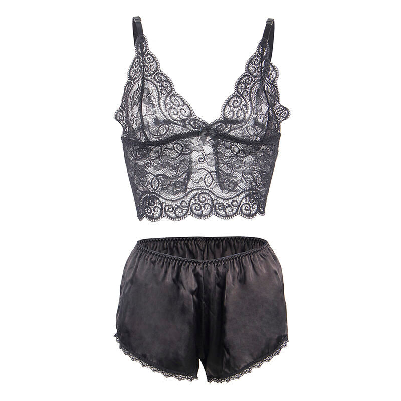 Subblime - 953911 set 3 piezas encaje y saten negro s/m