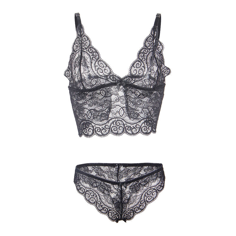 Subblime - 953911 set 3 piezas encaje y saten negro s/m