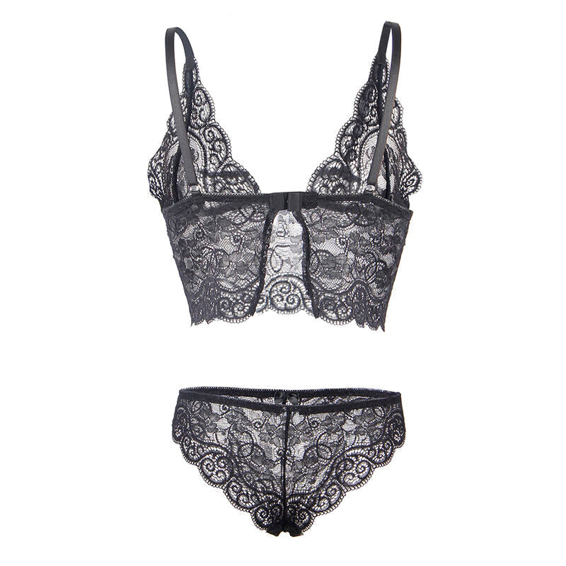 Subblime - 953928 set 3 piezas encaje y saten negro l/xl