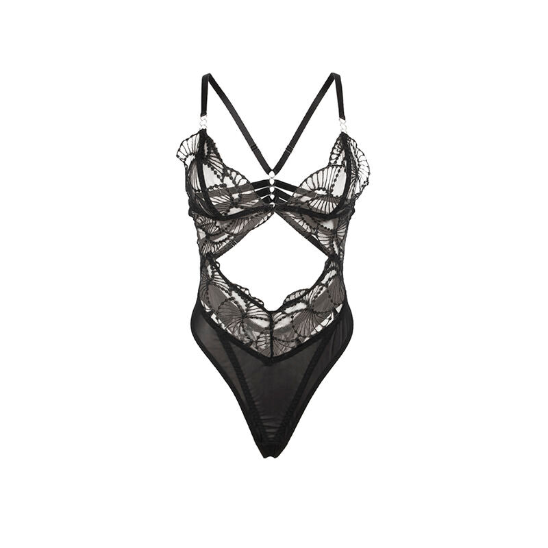 Subblime - 955229 body transparente con encaje hueco negro