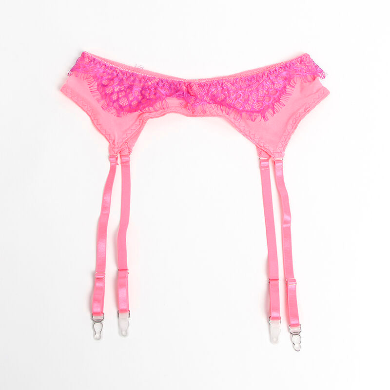 Subblime - 955366 set sujetador con encaje y ligueros rosa