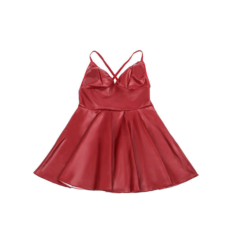 Subblime - 955397 vestido con tirantes de cuero burdeos s/m