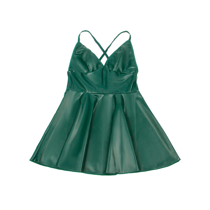 Subblime - 955441 vestido con tirantes de cuero verde l/xl
