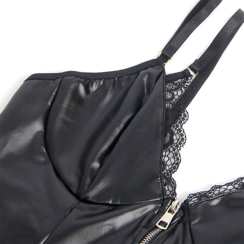 Subblime - 955458 body con cremallera de cuero negro s/m