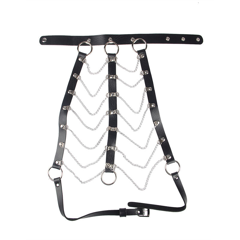 Subblime - arnés de pecho cadenas cuero negro talla única