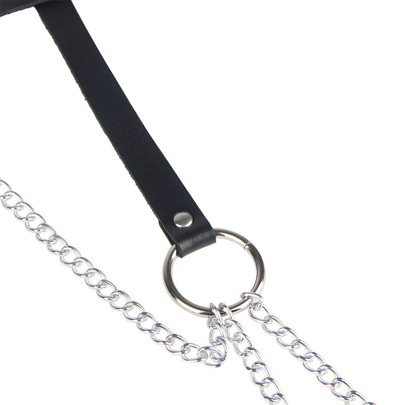 Subblime - cinturon de cadenas anillas cuero negro talla