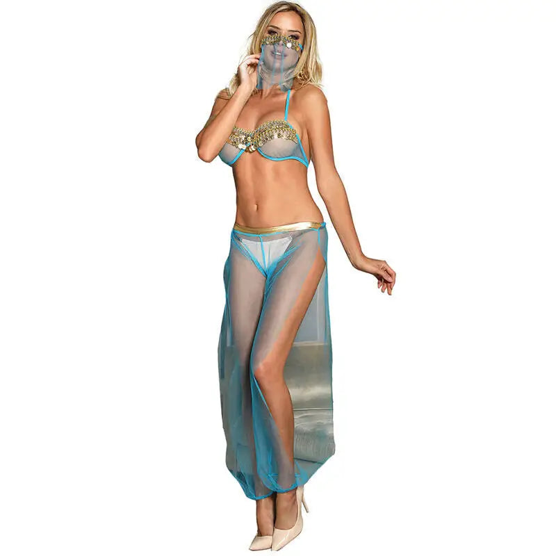 Subblime - set de lenceria india style azul s/m - S/M