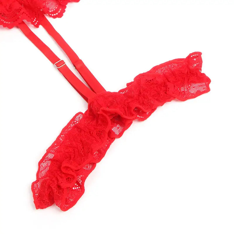 Subblime - teddy con liga detalle encaje y tiras rojo s/m - S/M