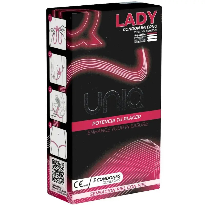 Uniq - lady condom preservativos femeninos con liguero