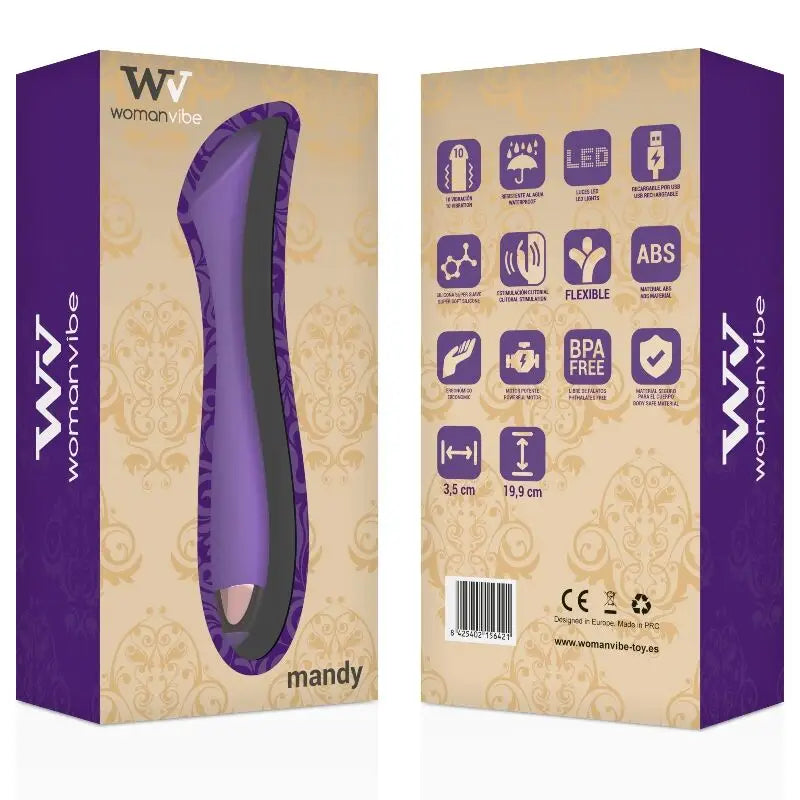 Womanvibe - mandy vibrador recargable silicona punto ’k’